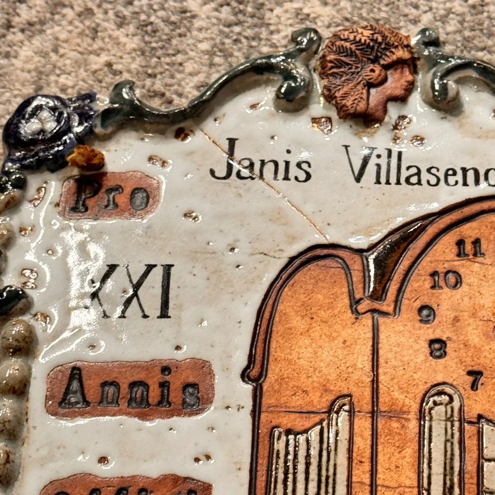 Vtg 1997 Mathiasen‎ Studio Pottery Tam High School Wall Plaque Janis Villasenor